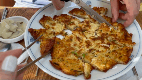 수원 평양냉면 맛집 평장원 본점 - 녹두전 커팅 영상