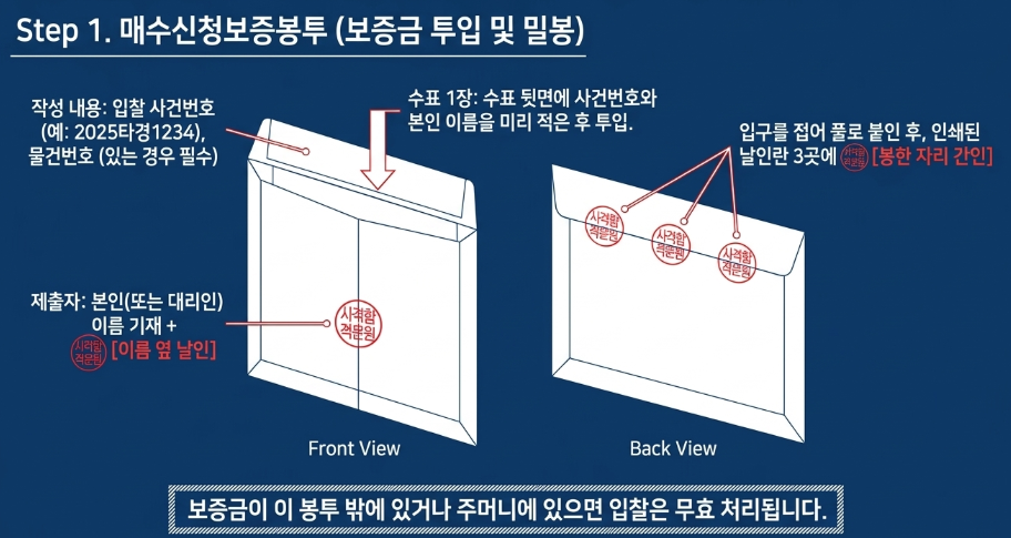 매수신청보증봉투 작성