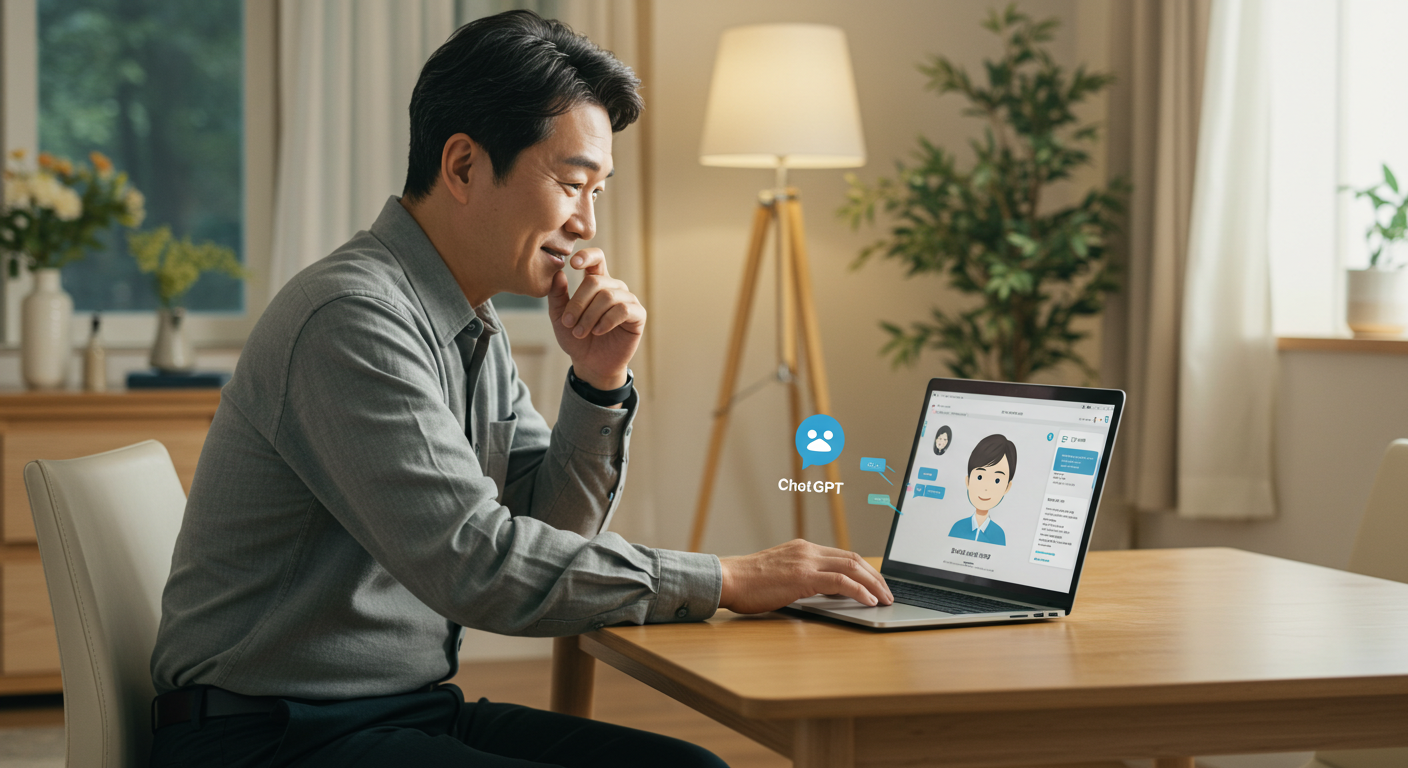 ChatGPT를 사용하는 남성