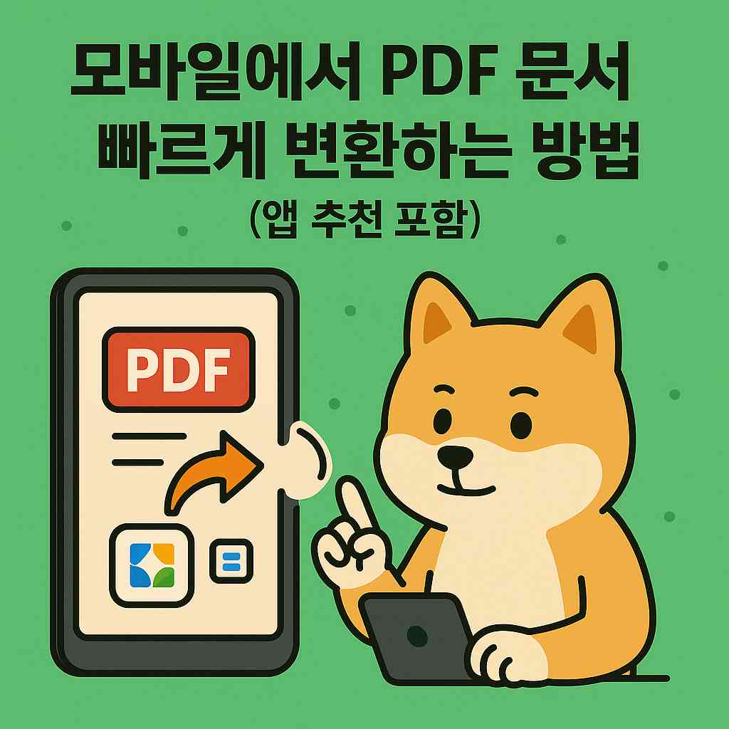 모바일에서 PDF 문서 빠르게 변환하는 방법 (앱 추천 포함)