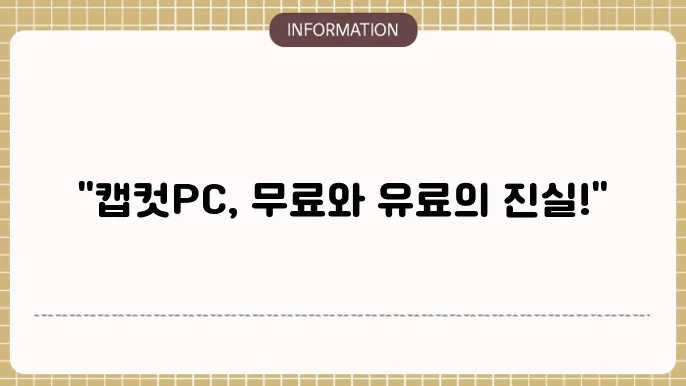 캡컷 pc 다운로드 무료 유료 차이