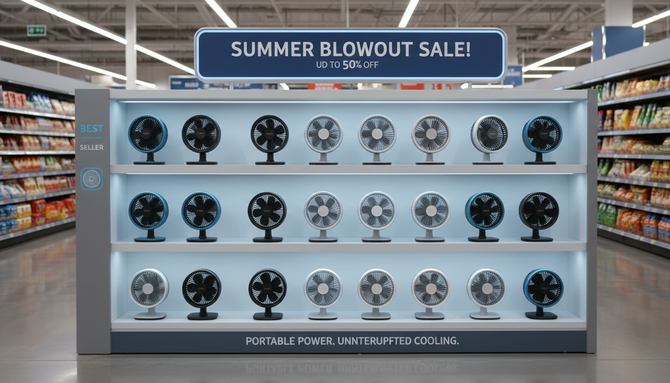 여름맞이 이마트 일렉트로마트 무선 선풍기 진열대 오프라인 전경