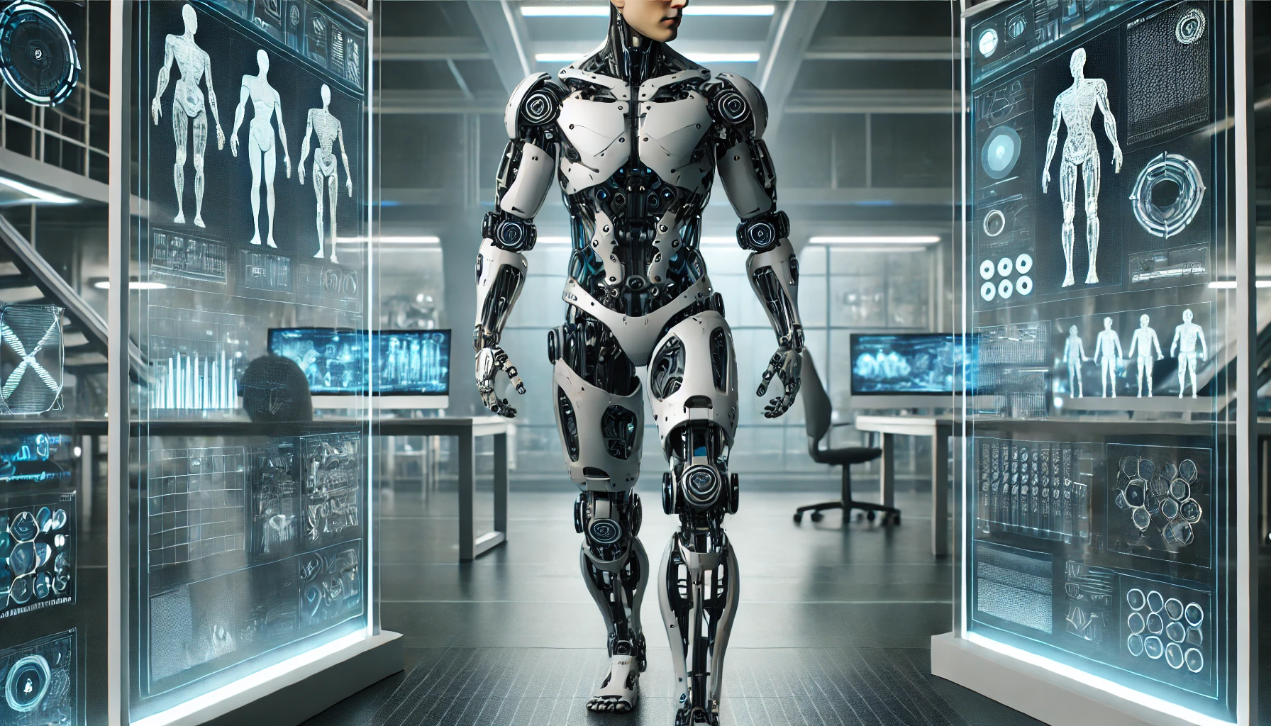 바이오메카니컬 소재로 제작된 최첨단 로봇 외골격