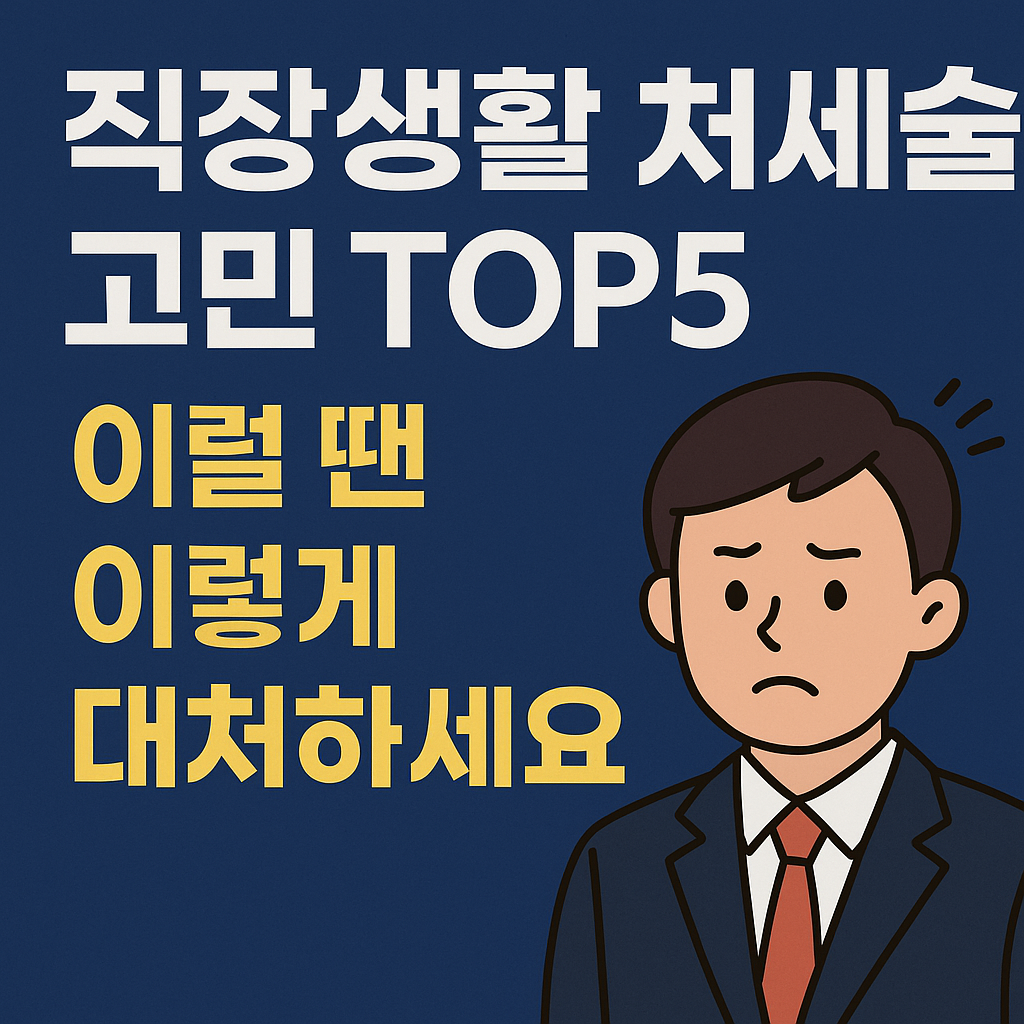 직장생활 처세술 고민 TOP5|이럴 땐 이렇게 대처하세요