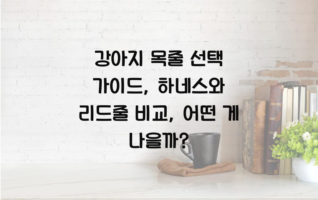 강아지 목줄 선택 가이드, 하네스 vs 리드줄 비교