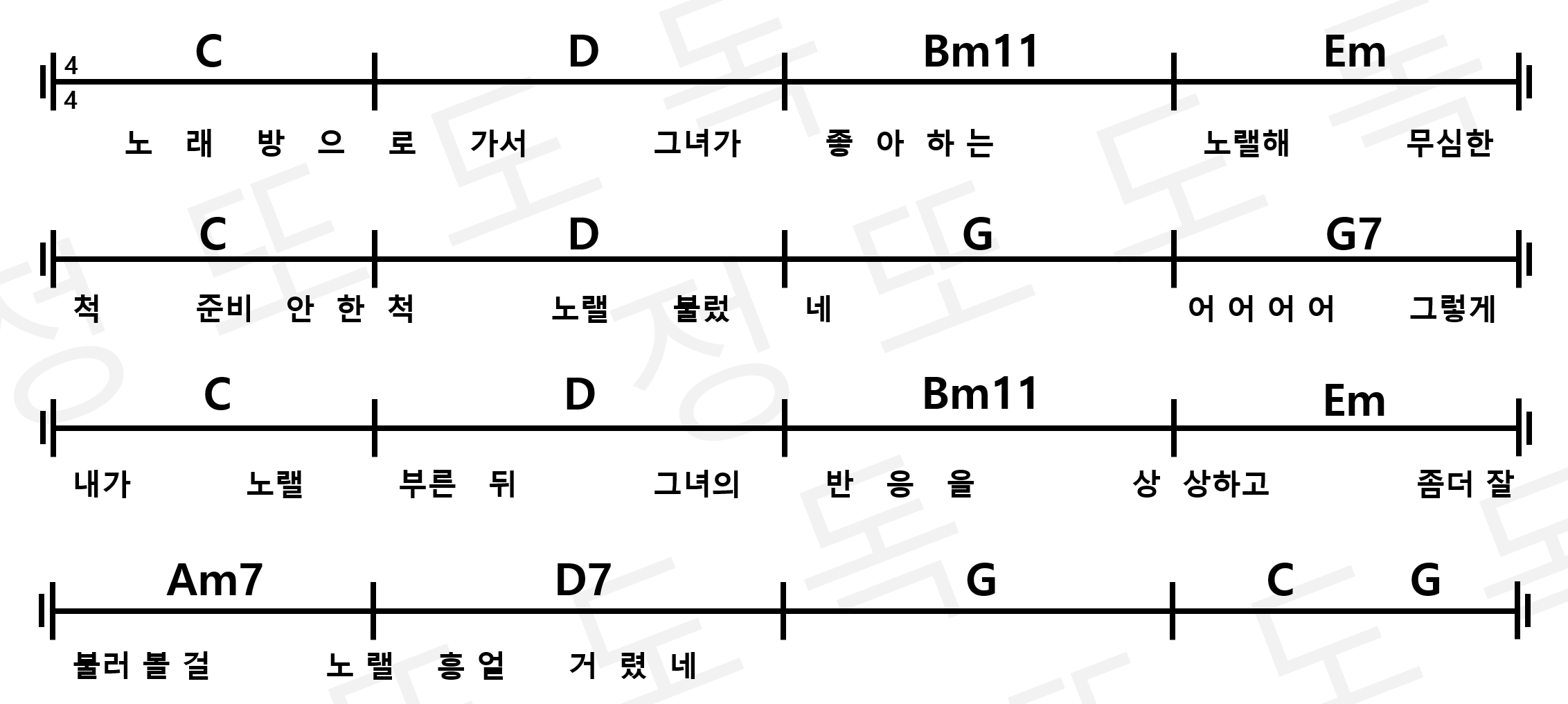 노래방에서 기타 악보 2