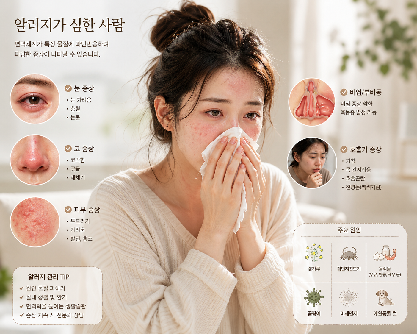 알레르기 예방법 (원인 물질, 면역 균형, 코 세척)