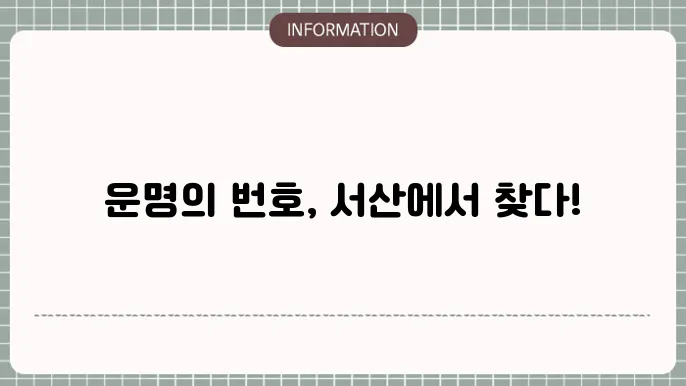 서산로또명당: 행운이 깃든 곳