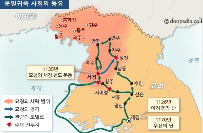 묘청의 난 진행도