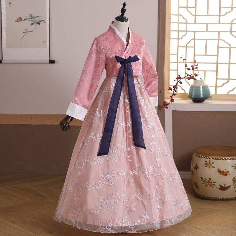 고급 전통 한복 의상 결혼 개량한복 스커트 세트