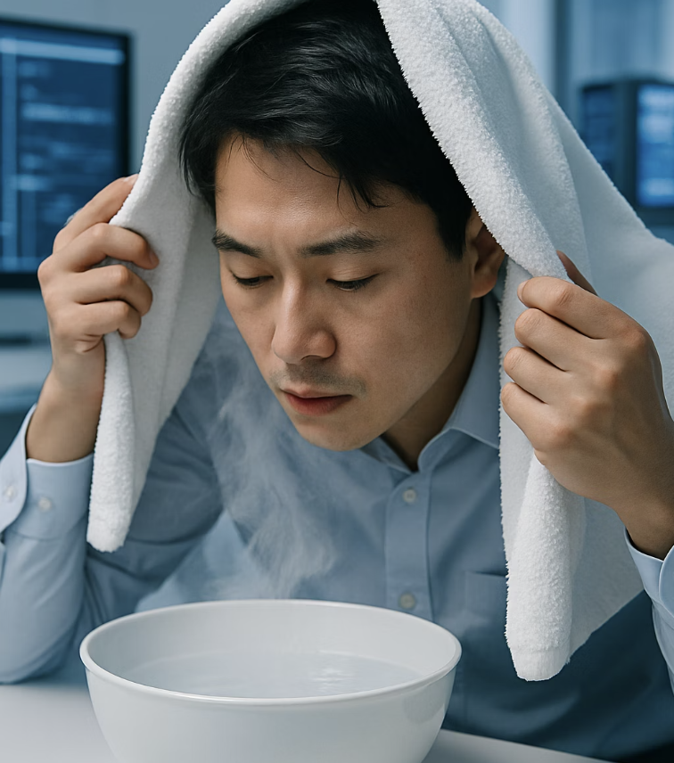 4. 목을 위한 따뜻한 스팀 마사지