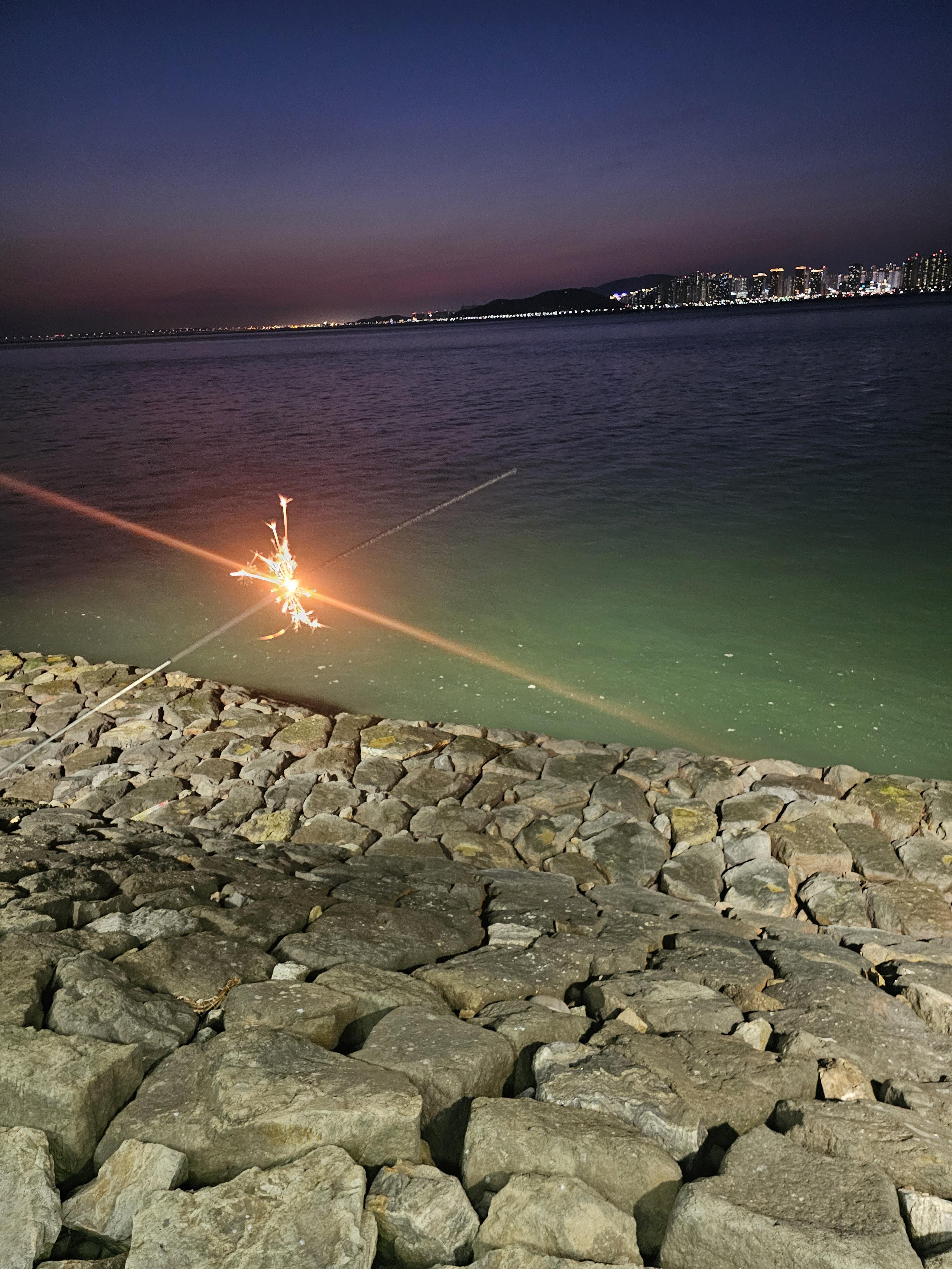 월미도 바다 폭죽 바다풍경