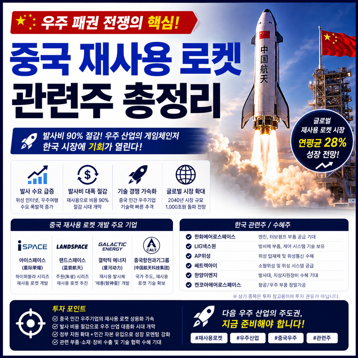 중국 재사용 로켓 관련주
