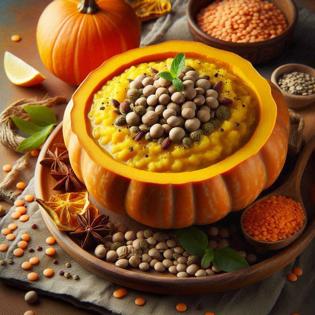 단백질 챙기면서 맛있게 다이어트를 하기 위한 렌틸콩 단호박죽