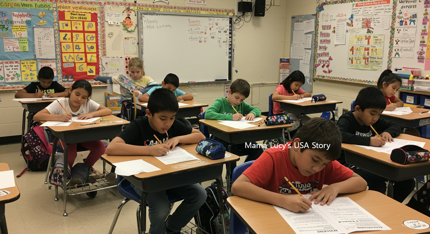 시험보는아이들