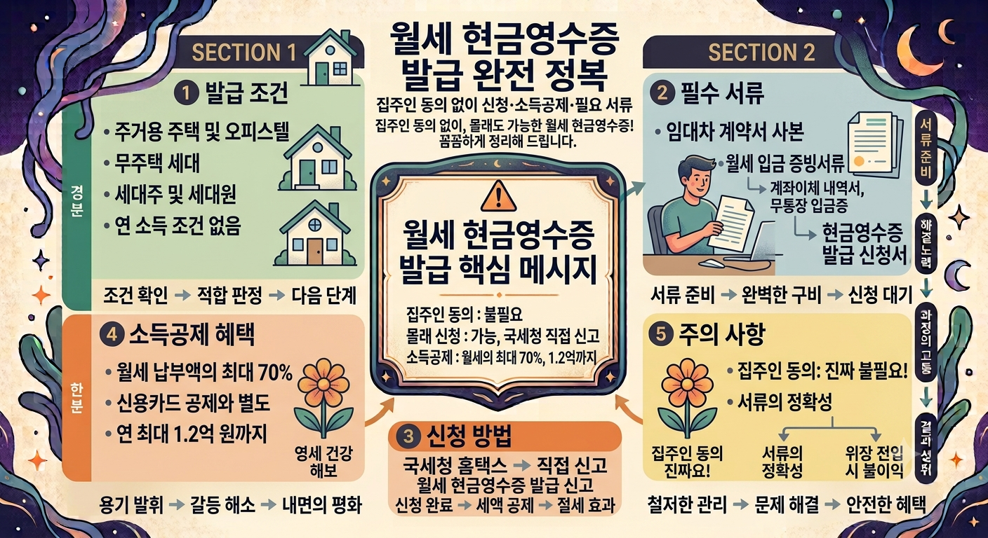 월세 현금영수증 발급 방법 : 집주인 동의 없이 신청,소득공제&middot;필요 서류