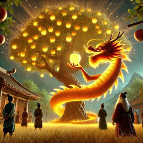 황금빛 사과의 첫 열매