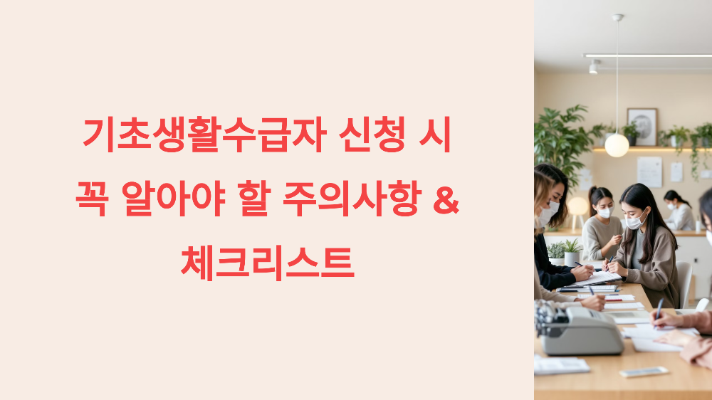 기초생활수급자 신청 시 꼭 알아야 할 주의사항 & 체크리스트 ⚠️
