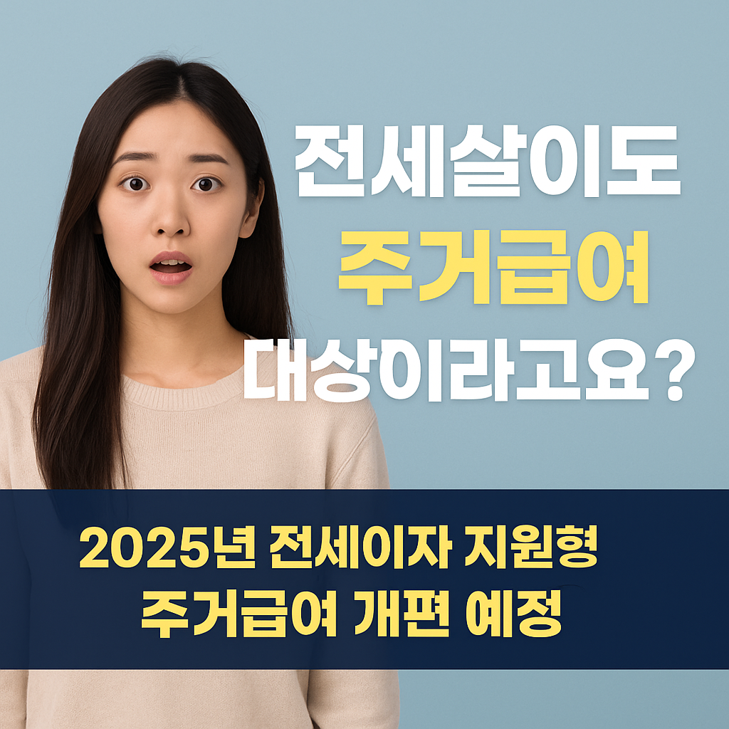 "2025년 주거급여 완전 개편! 월세 vs 전세이자 혜택 비교 정리"