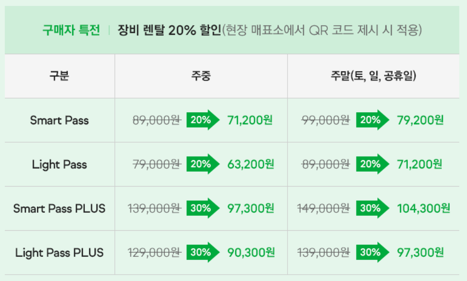 휘닉스파크 리프트 이용권
