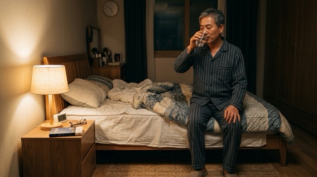 통풍 야간 발작 예방 취침 전 수분
