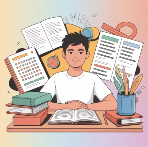 공부중인 대학생 예시 이미지