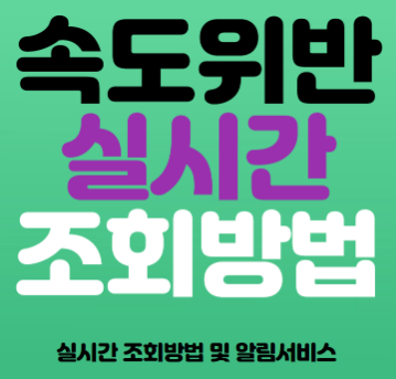 자동차 속도위반 조회방법