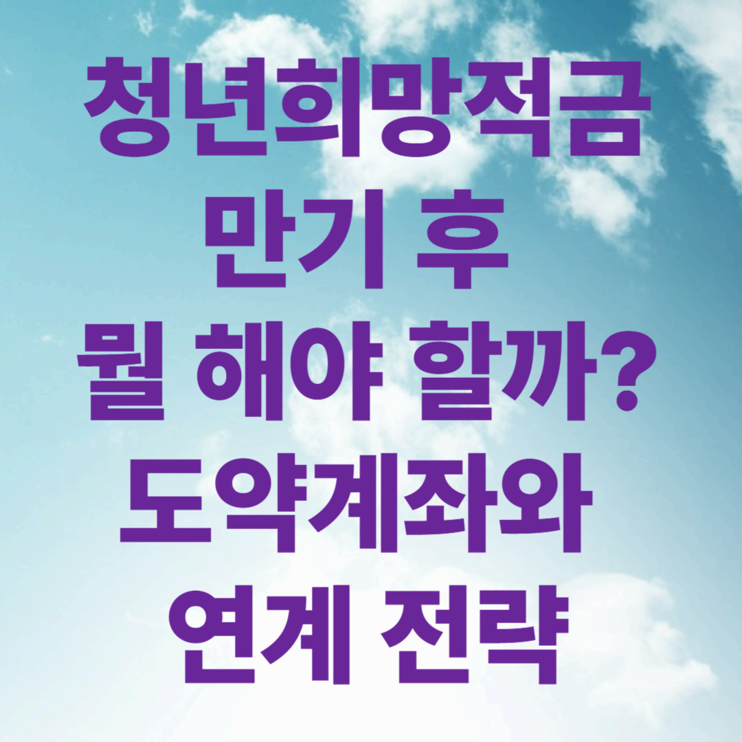 청년희망적금 만기 후 뭘 해야 할까? 도약계좌와 연계 전략