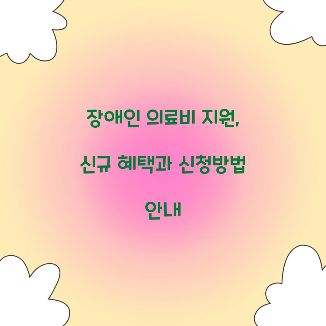 장애인 의료비 지원