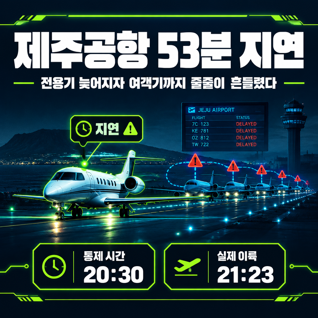 제주공항 53분 지연