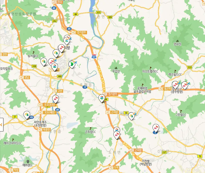 경기도 광주시 주유소 위치