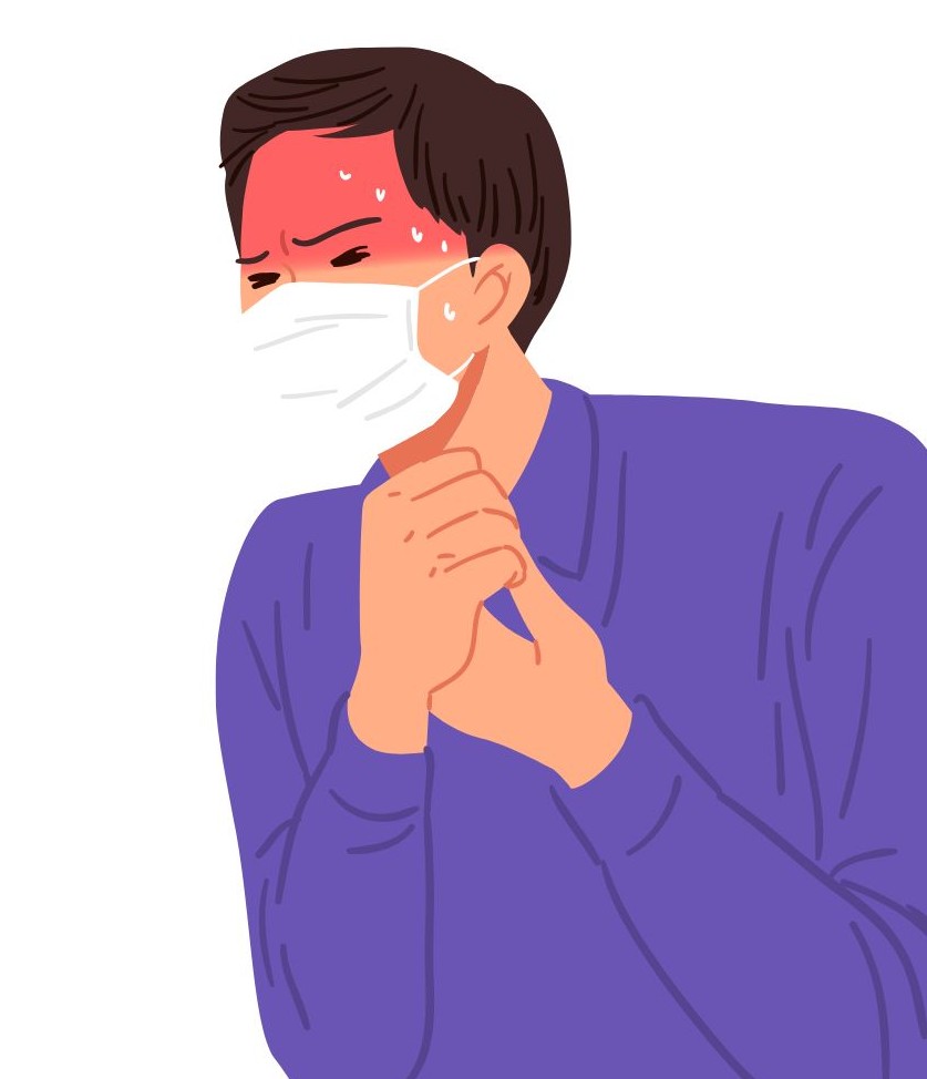 목이 아픈 남자 이미지