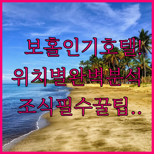 필리핀 보홀 여행 팡라오 위치별 인기..