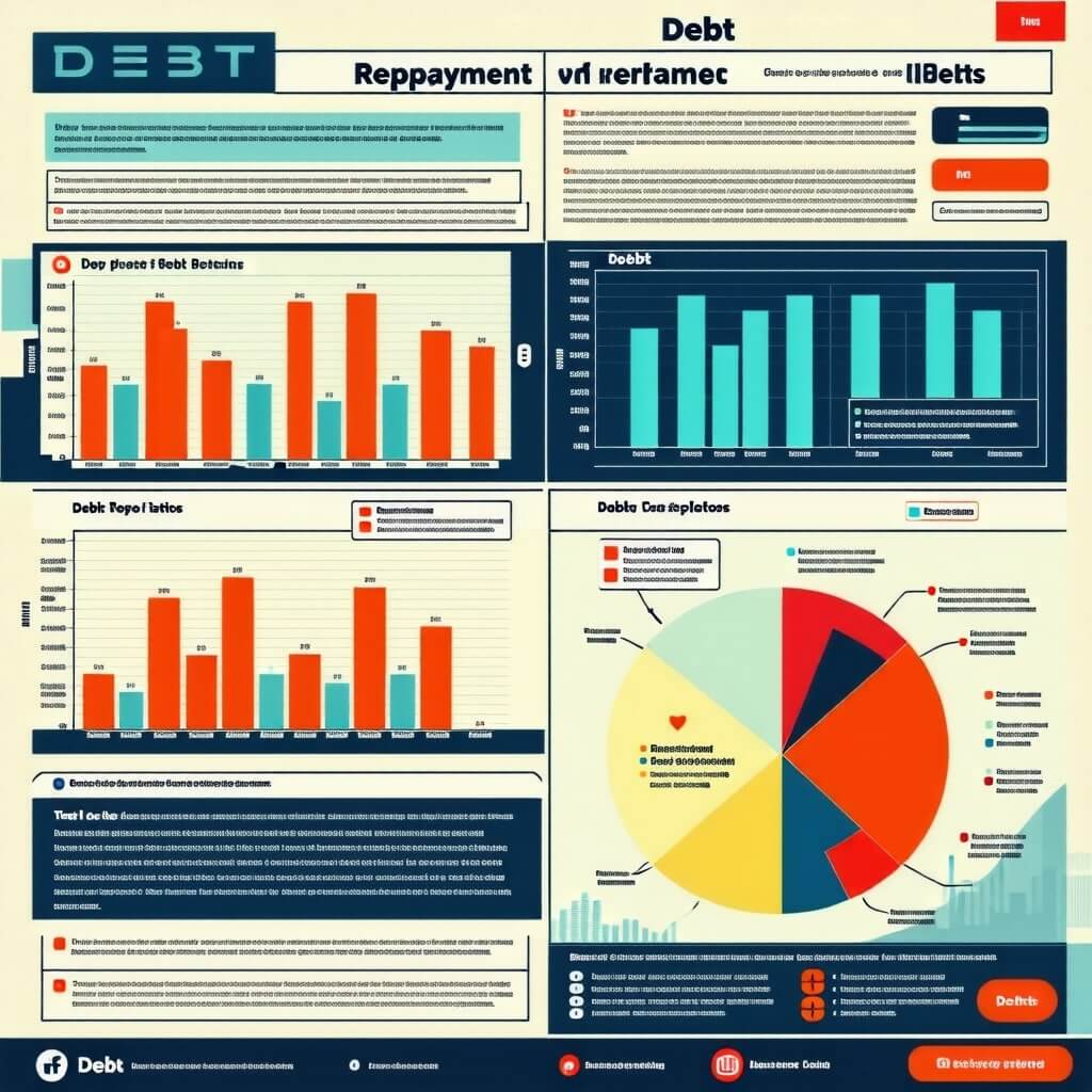 소상공인 자영업자의 채무상환 현황을 나타내는 그래프. 채무 규모와 상환 비율 등을 시각적으로 표현.
