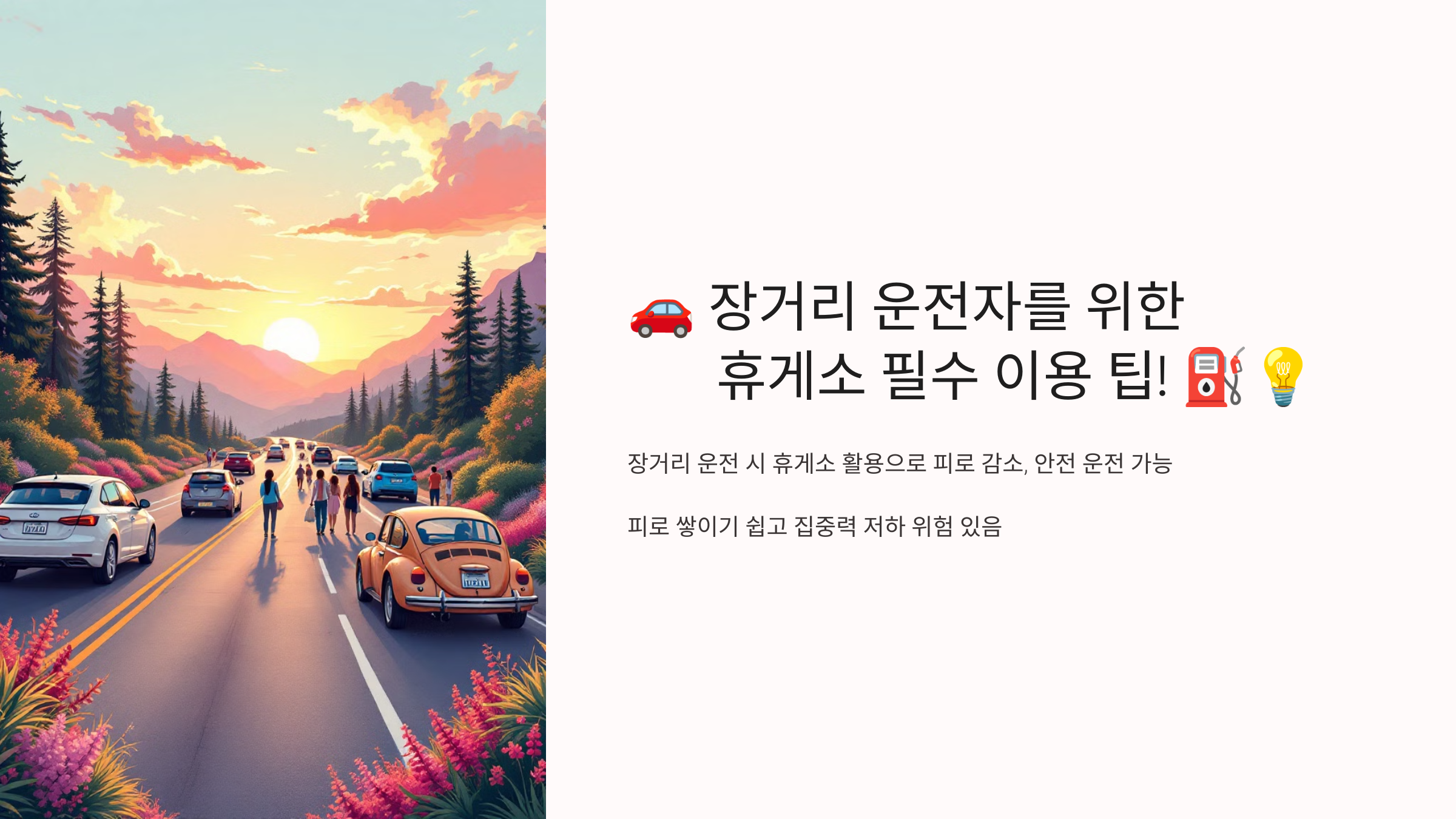 장거리 운전자를 위한 휴게소 필수 이용 팁!