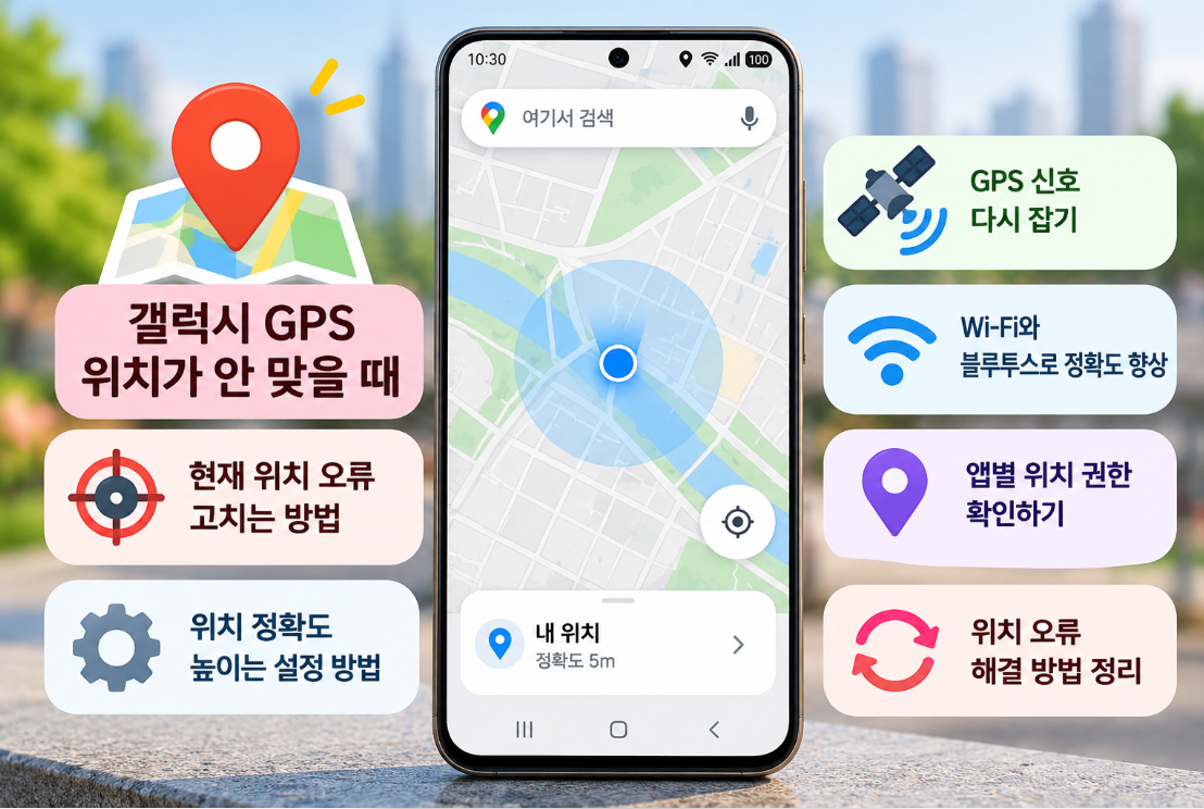 갤럭시 GPS 위치가 안 맞을 때 현재 위치 오류 해결 방법