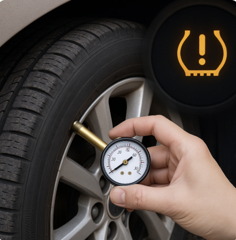 겨울철 타이어 공기압, 얼마로 맞춰야 할까? 경고등 자주 뜨는 이유와 적정 공기압 관련 사진