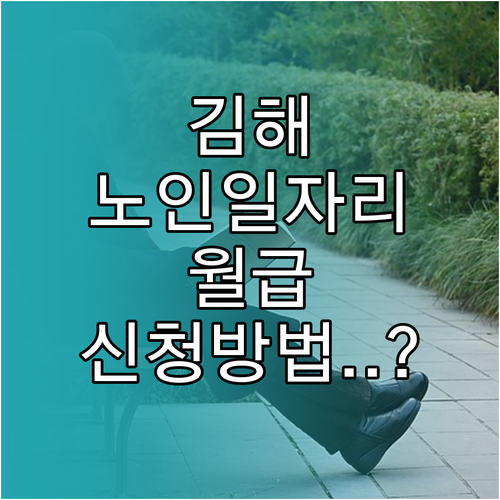 김해시 노인일자리 유형 및 시니어클럽..