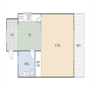 용화산자연휴양림 숲속수련장 5인실평면도