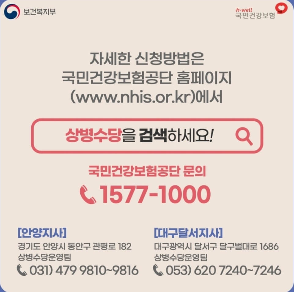상병수당 신청 국민건강보험공단 사진