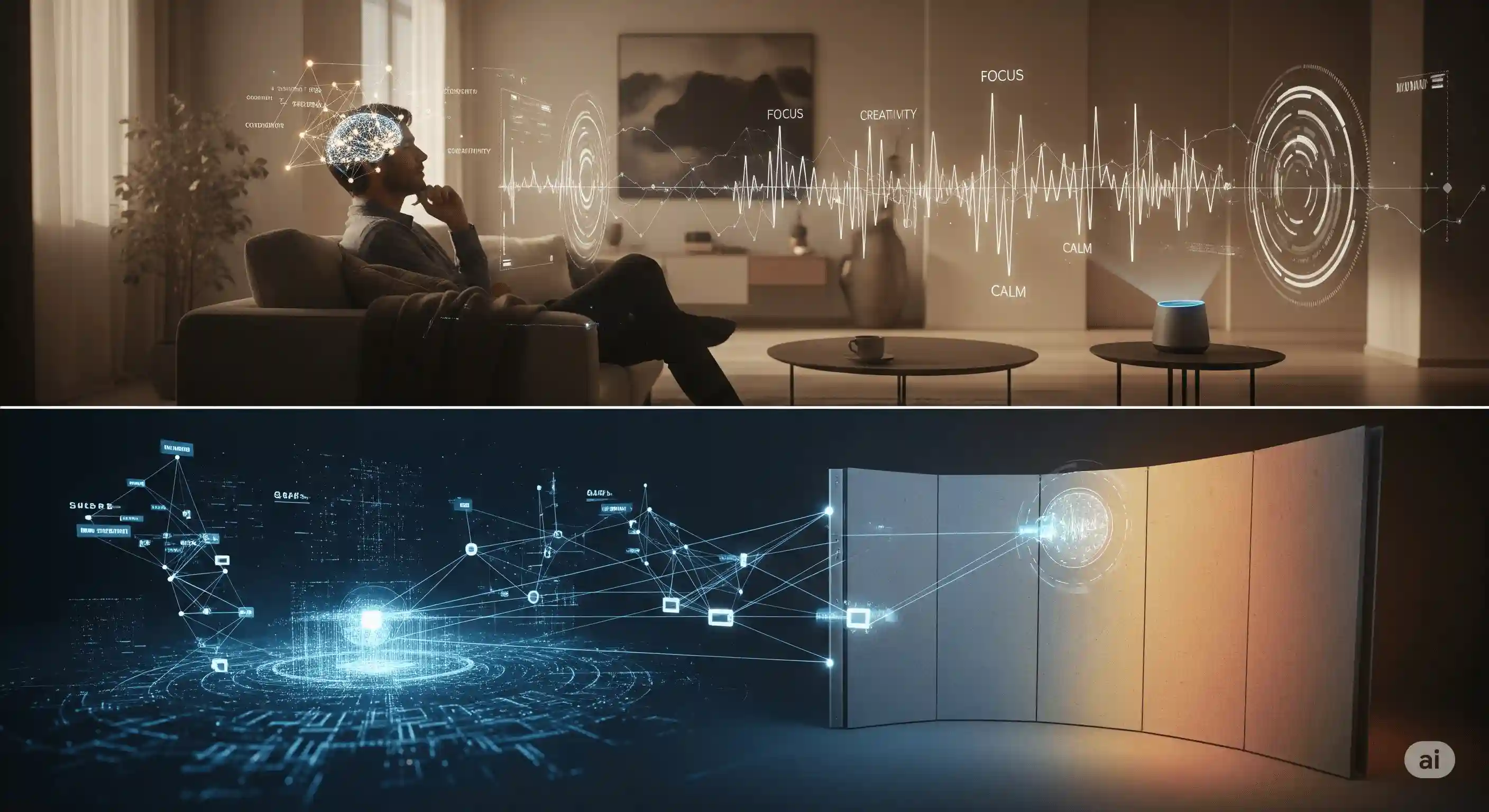 <img src="ai_subconscious_space.webp" alt="인공지능이 인간의 무의식적 선호와 내면의 필요를 감지하여, 개인에게 최적화된 공간 경험을 실현하는 모습을 사실적으로 구현한 이미지">