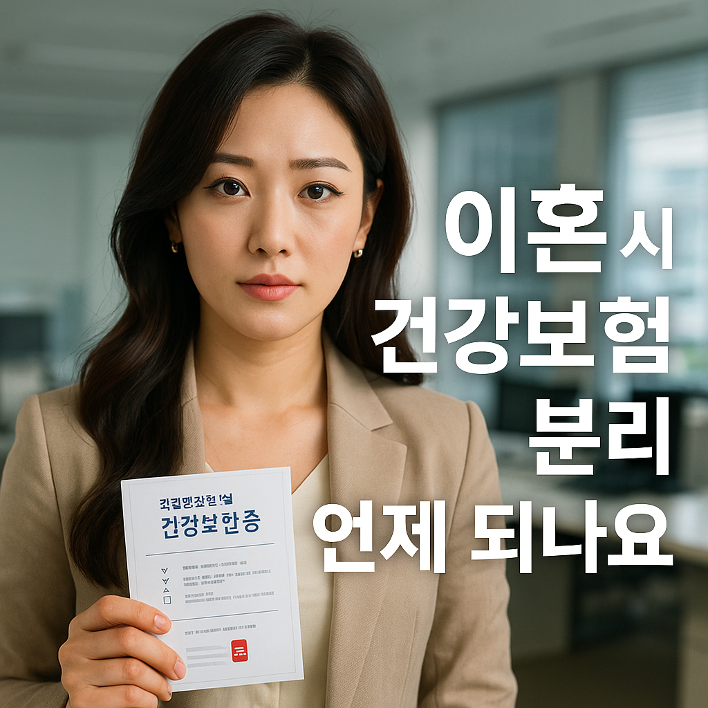이혼하면 건강보험 언제 분리될까? 헷갈리지 않게 알려줄게요!