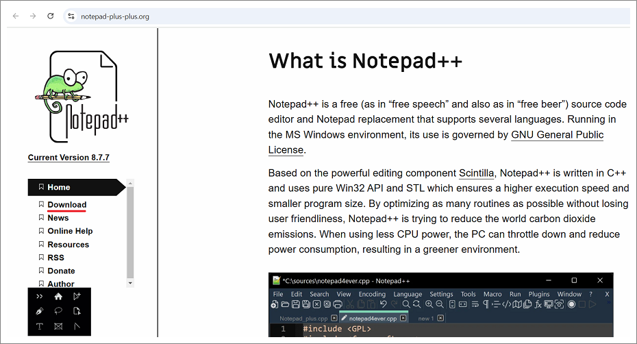 Notepad++ 다운로드하는 방법.