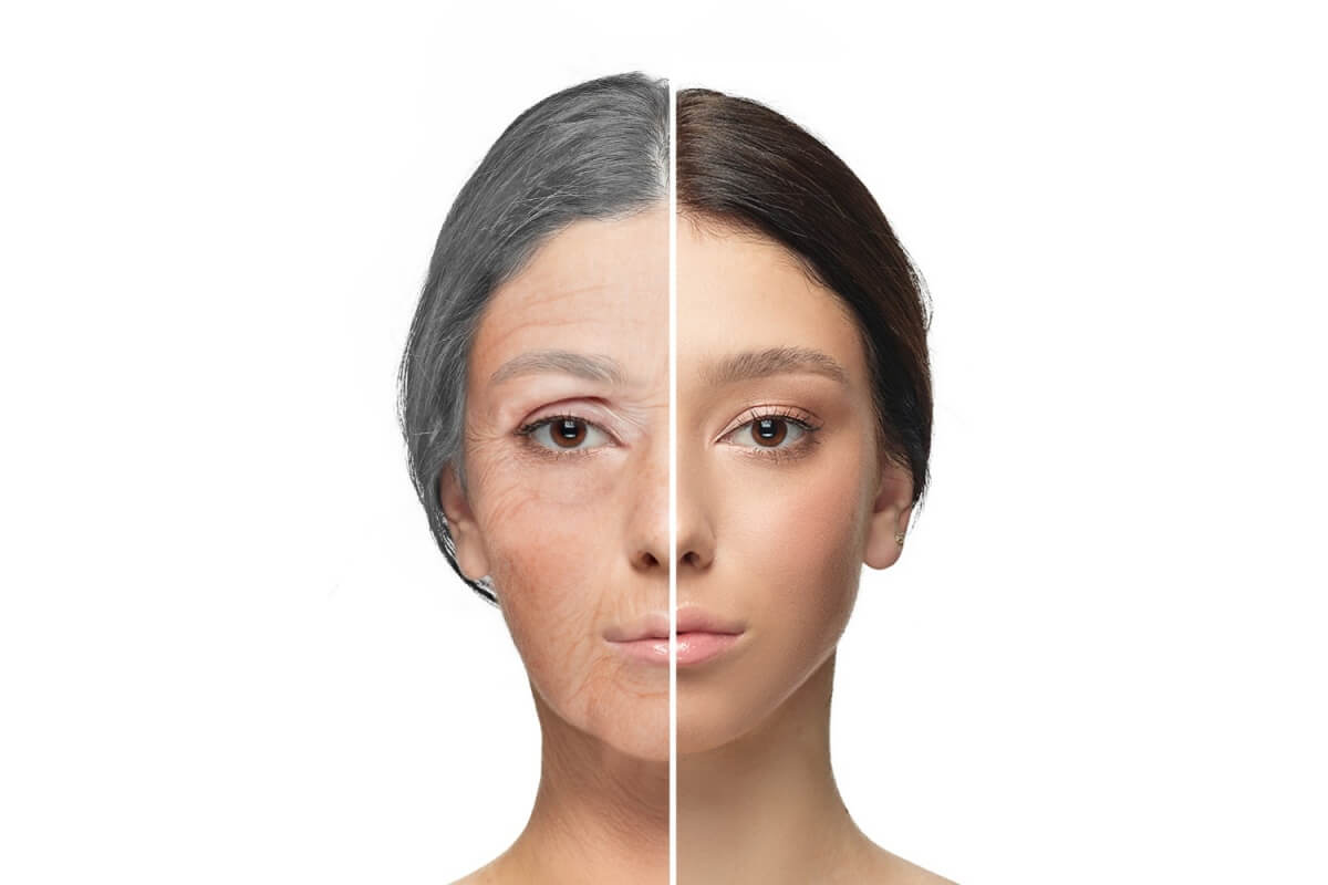피부-노화가-진행된-얼굴과-그렇지-않은-얼굴