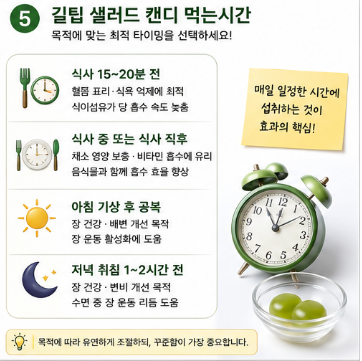 길팁-샐러드-캔디-효능-성분-복용방법-먹는시간-혈당-당뇨