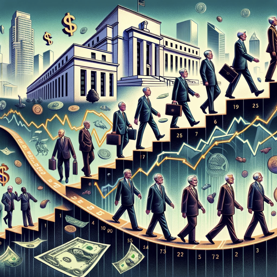 미국 연방준비제도(연준, Fed) 의장의 금리정책 변천사를 상기 시켜주는 이미지