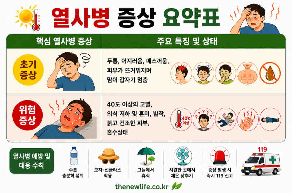 열사병 증상 요약표