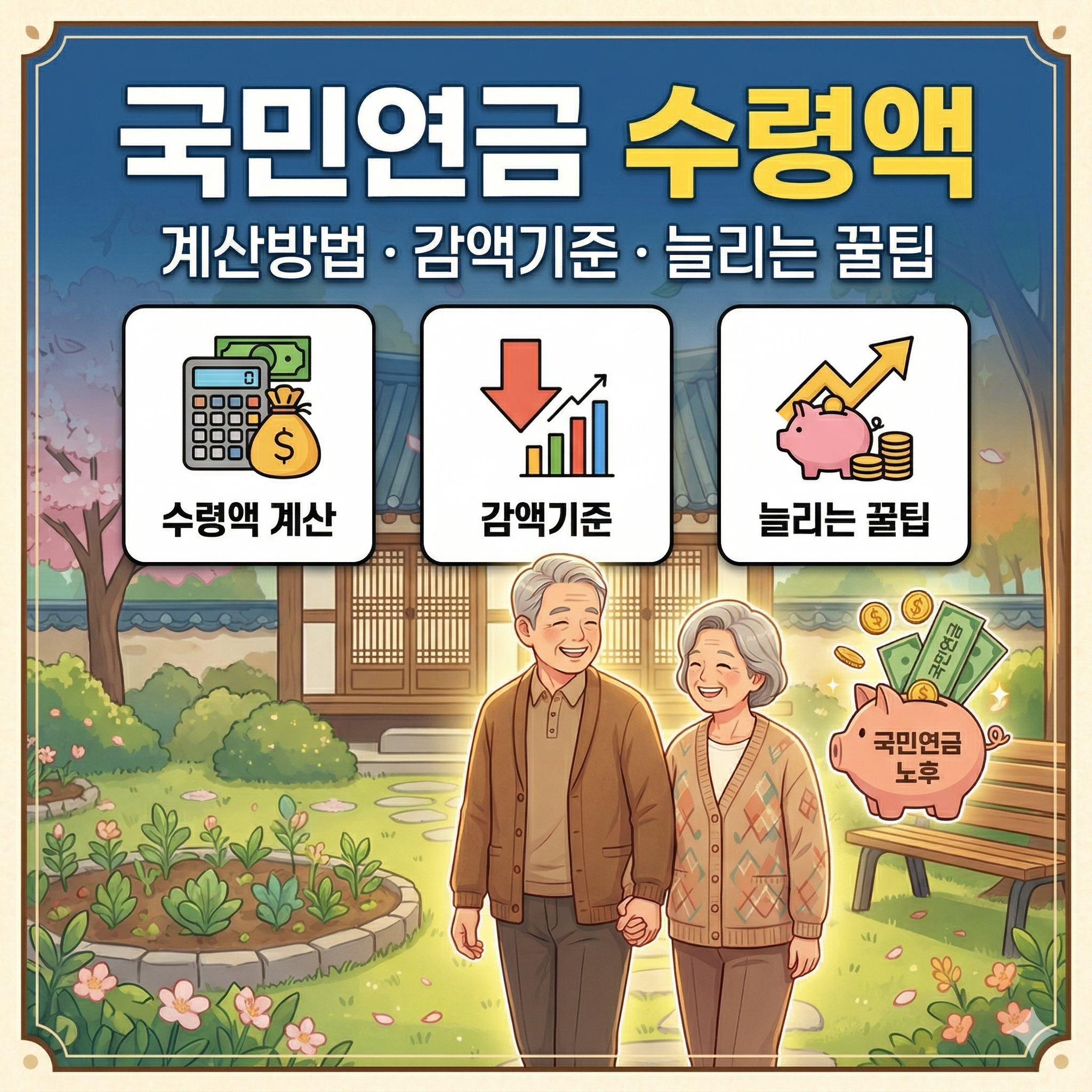 국민연금 수령액 계산방법과 감액기준 및 수령액 늘리는 꿀팁 정리
