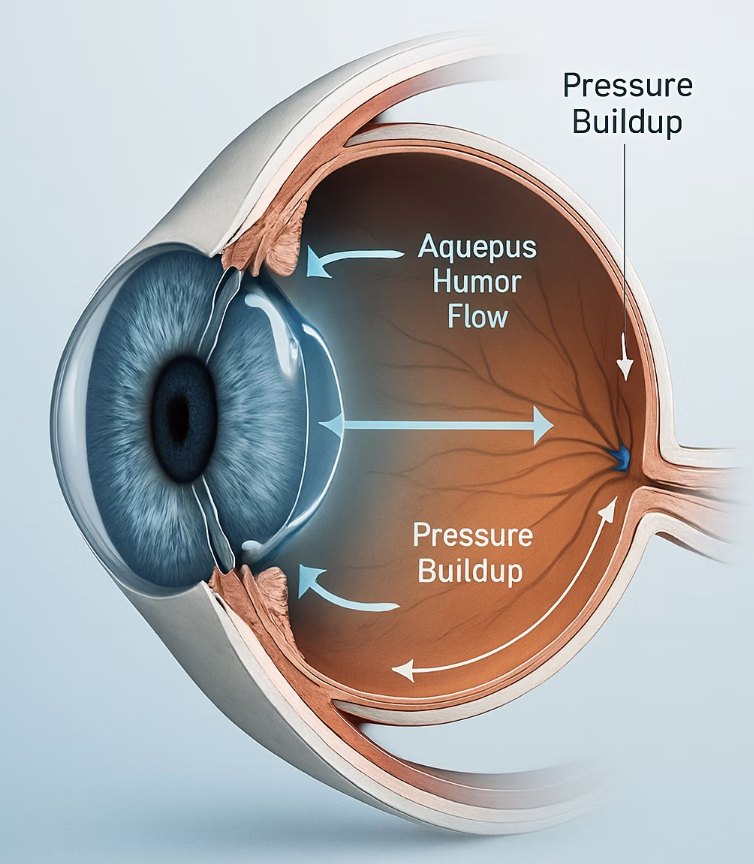 눈 속의 압력, 안압이 높아지는 이유