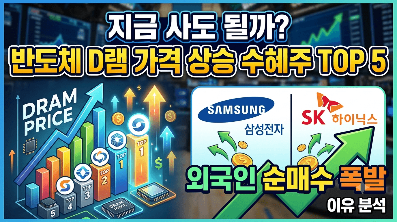 지금 사도 될까? 반도체 D램 가격 상승 수혜주 top 5 및 삼성전자 SK하이닉스 외국인 순매수 이유 분석